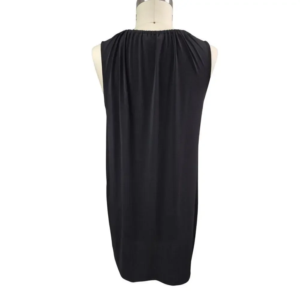 Michael Kors Sleeveless Black Dress Sz XL Gold Hardware & Zipper Swim Cover Up